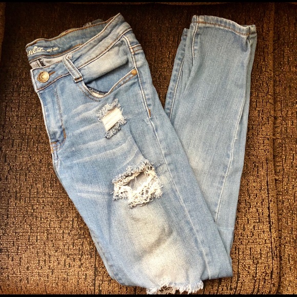 Denim - Distressed Blue Jeans Sz 7